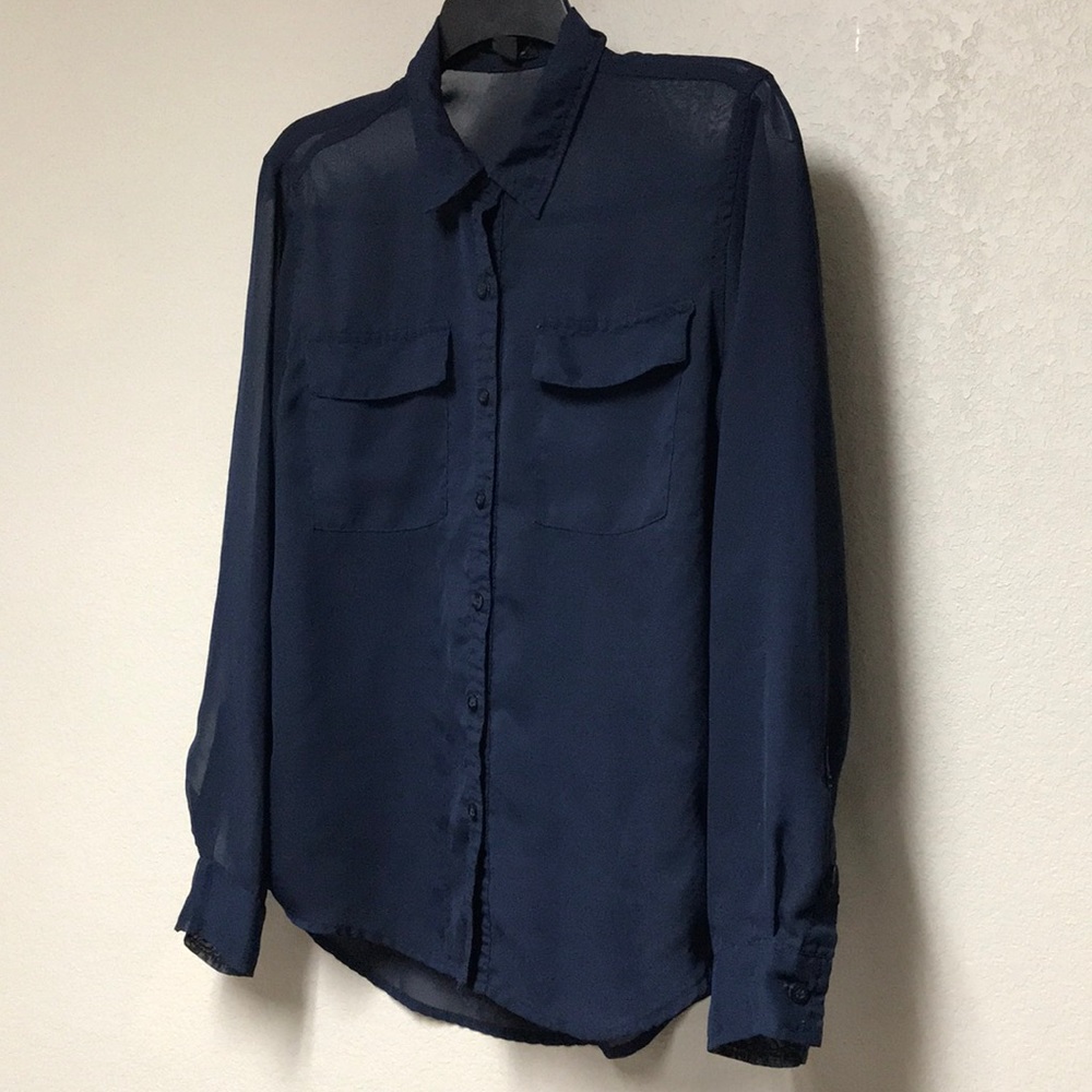 Sheer Button Down Blouse🦋